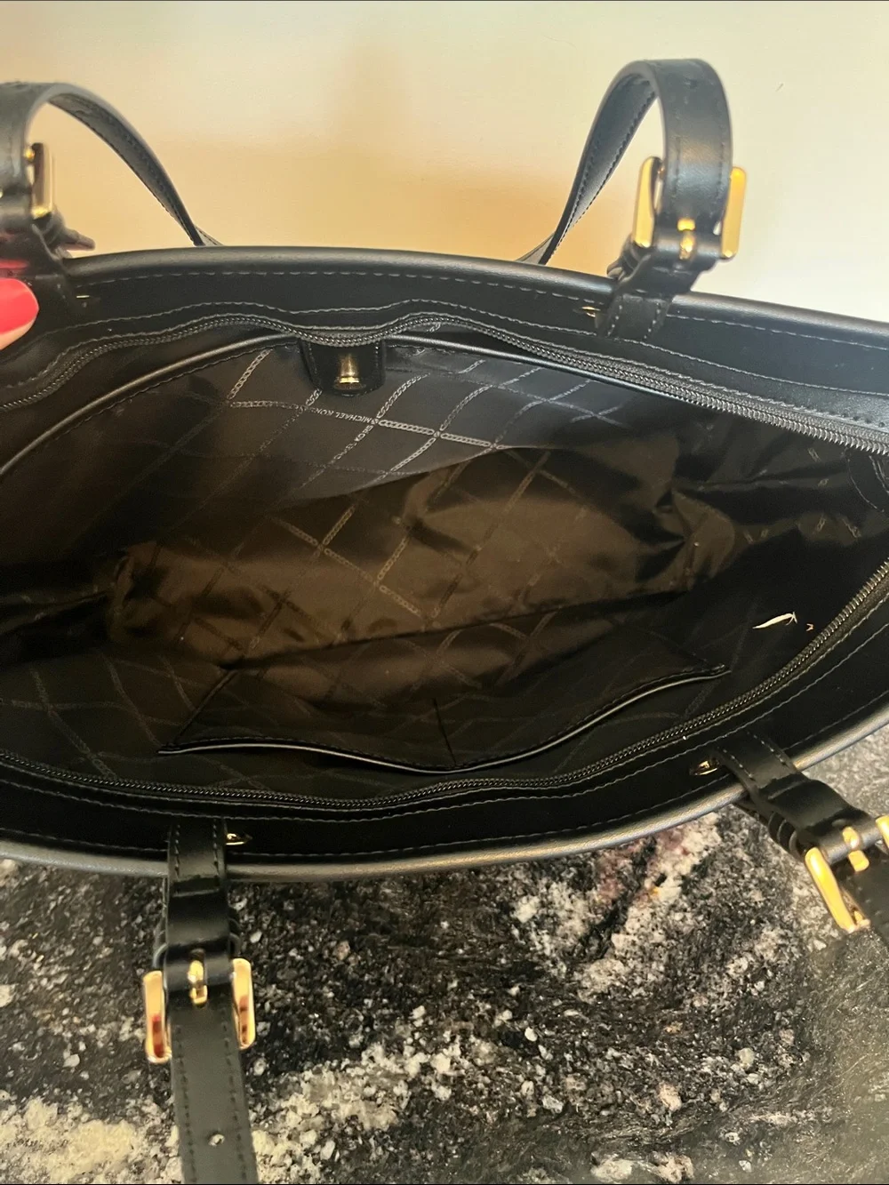 Michael Kors Black Tote with Gold Accents